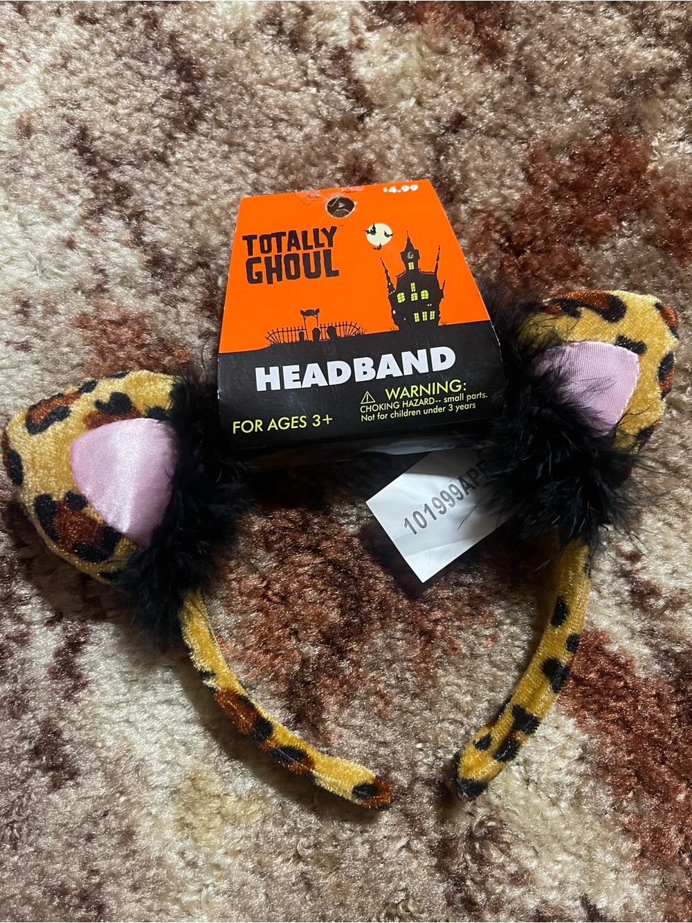 Spirit Leopard Print Headband with Pink Inner Ears